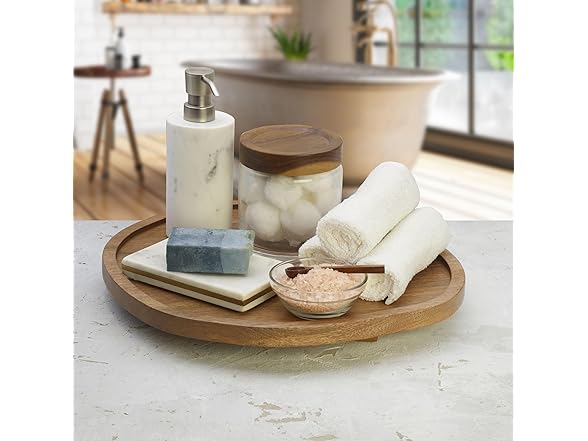 Cora Organic Shaped Lazy Susan Turntable, 14 Inch