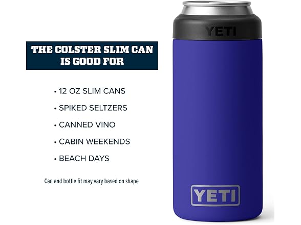 YETI Rambler 12oz Colster Slim Can Insulator, Offshore Blue