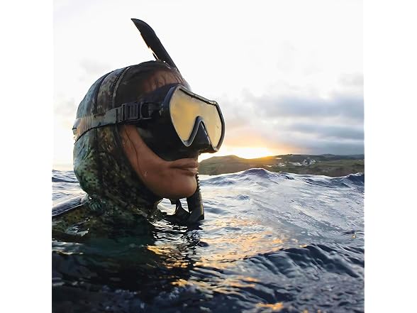 Riffe Black Frameless Diving Mask - Panoramic -