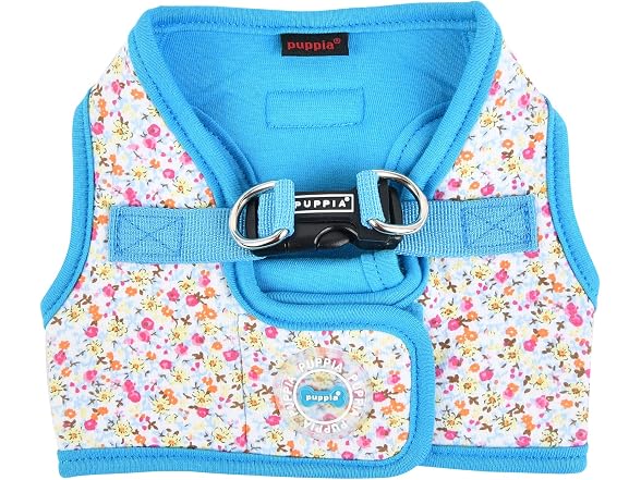 Puppia Wildflower Harness B Sky Blue