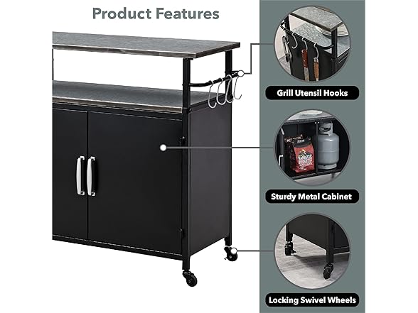 Grilling Kitchen Cart Island