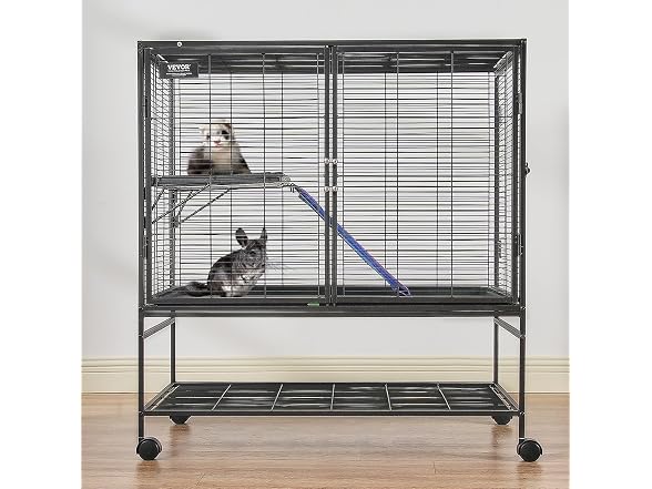 VEVOR 39" Rolling Metal Ferret Cage