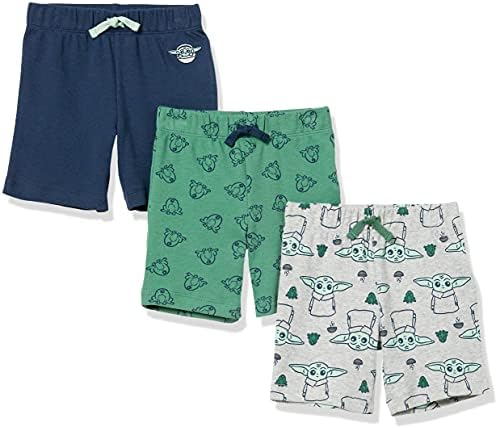 Amazon Essentials Disney | Marvel | Star Wars Baby Boys' Shorts, Pack of 3, Star Wars the Child, Preemie