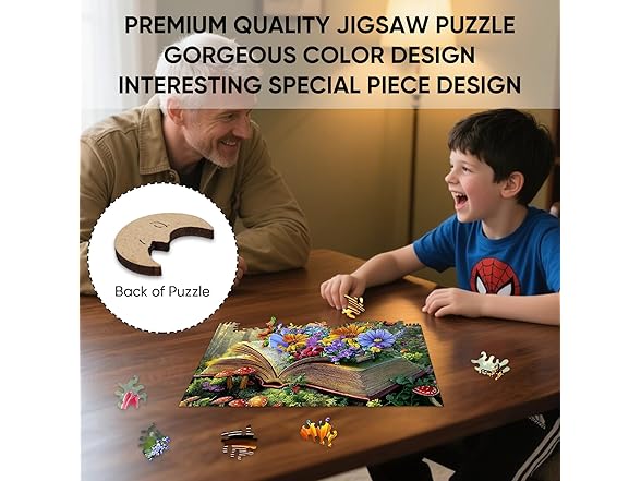 Ixfyloop Wooden Puzzles for Adults, Book Butterfly