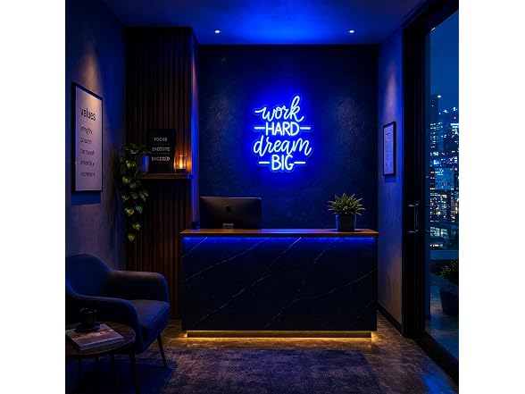 HSJNJKFU Work Hard Dream Big Neon Sign