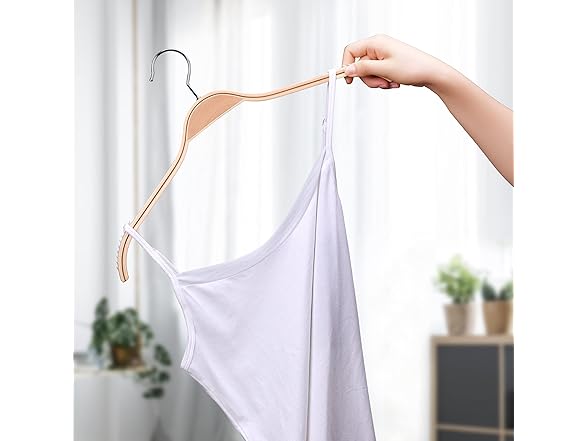 JS Home 30 Pack Slim Wood Hangers Non-Slip 