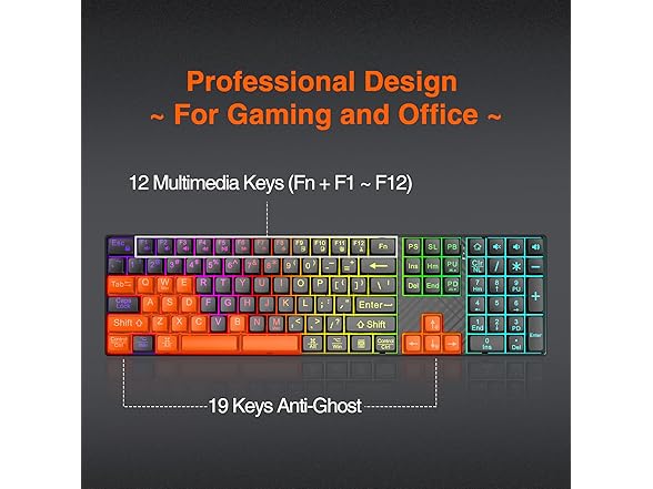 Large Print RGB Backlit Keyboard