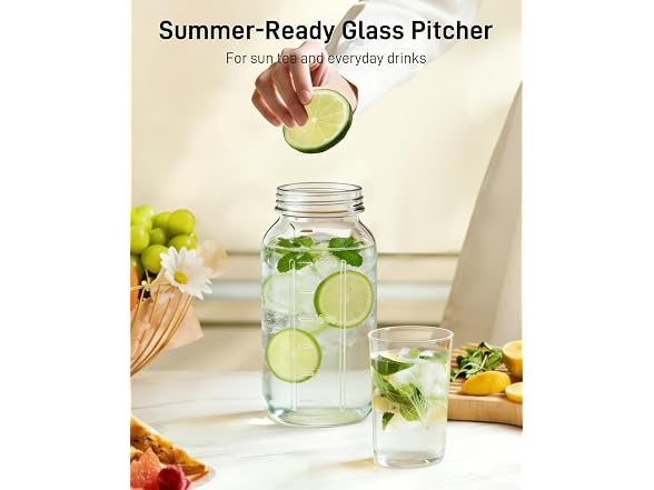 OneDream 64oz Glass Pitcher for Sun Tea