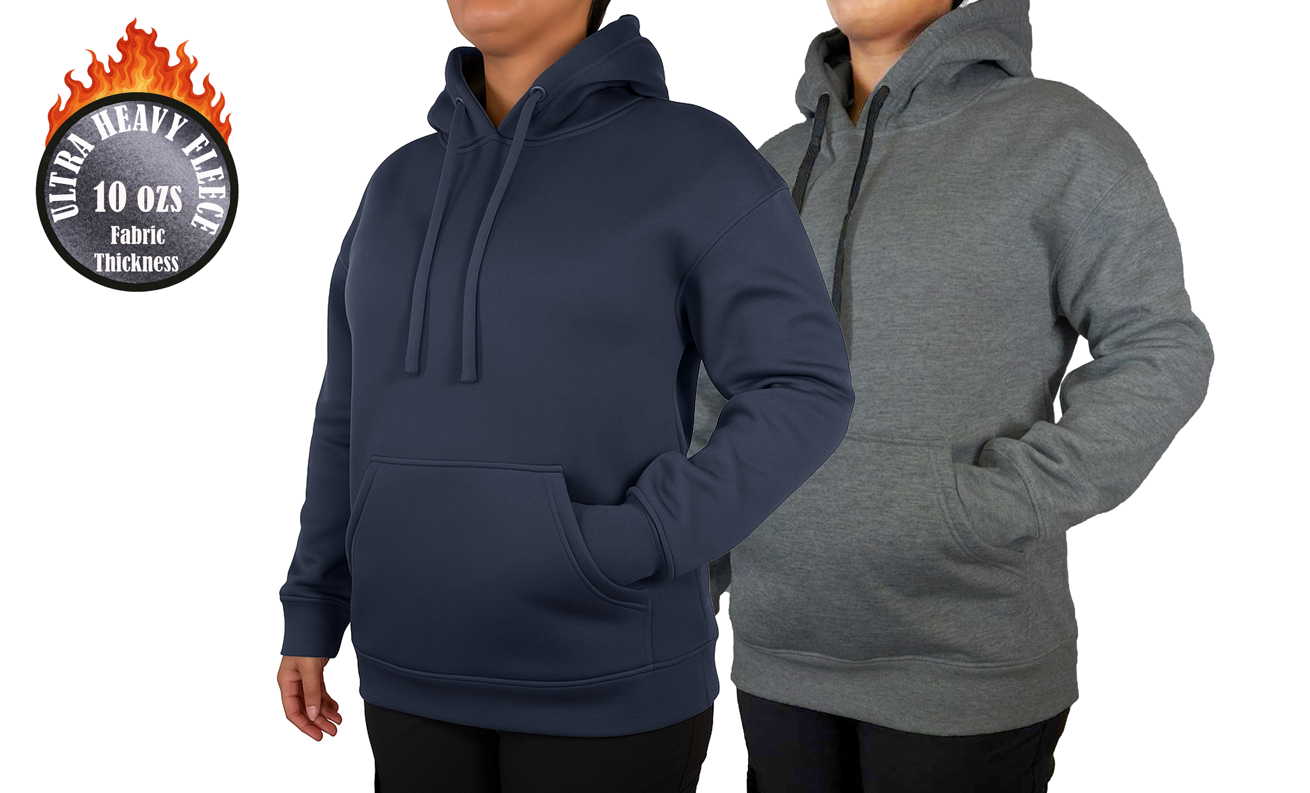 Womens Heavyweight Fleece-Lined Pullover Hoodie - Gallery 23