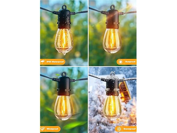 Brightown Outdoor String Lights 35FT