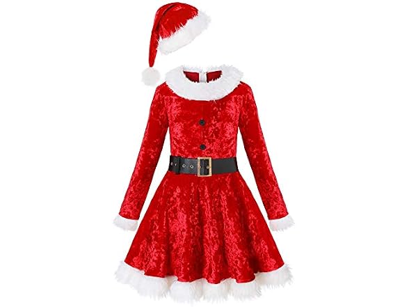 Koatobbor Girls Mrs. Santa Claus Costume (4-5 Yr)