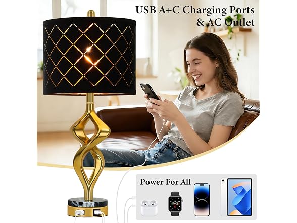 Modern Sculptural Living Room Table Lamps Set of 2