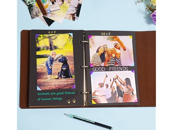 Scrapbook Album,Leather Leaf Pattern