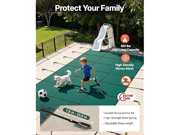 Pool Safety Cover Fits 16x36ft Rectangle