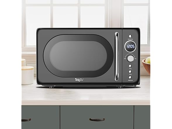 Total Chef Retro Microwave Oven | 20L 0.7 Cu Ft 700W | Black