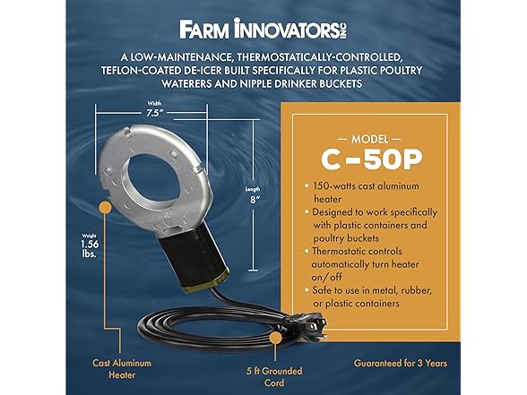 Farm Innovators Chicken Waterer De-Icer
