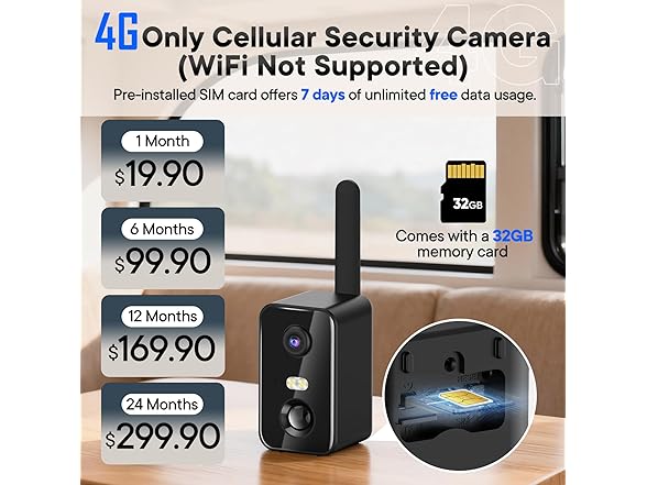 Gailos 4G LTE Cellular Security Camera