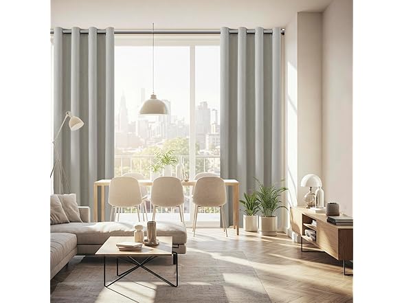 100% Blackout Greyish Beige Curtains