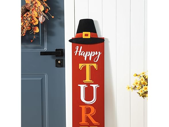 Glitzhome Wooden Happy Thanksgiving Porch Sign