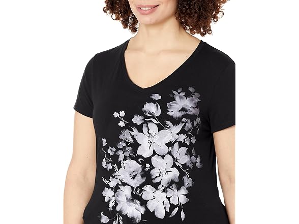 Hanes Women (S) Short Tee Beach Floral Cascade