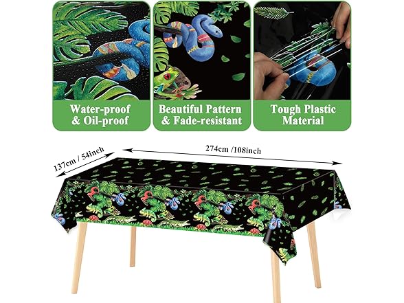 Reptile Snake Birthday Supplies for 48