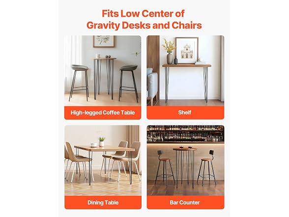 Hairpin Table Legs 36 in Black Set of 4 Desk