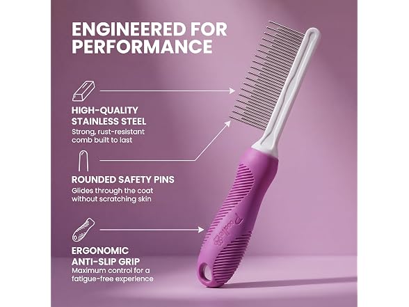 Poodle Pet Detangling Pet Comb with Long & S
