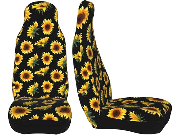 Koliocaa Sunflower Car Seat Covers 2 PCS Car Fit