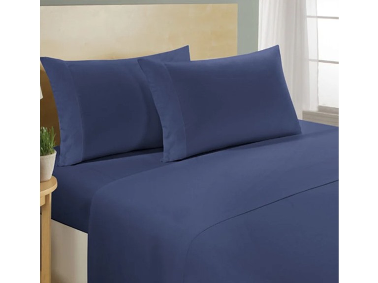 MILANO MILANO KING NAVY King 100% Cotton 4 Piece Sheet Set