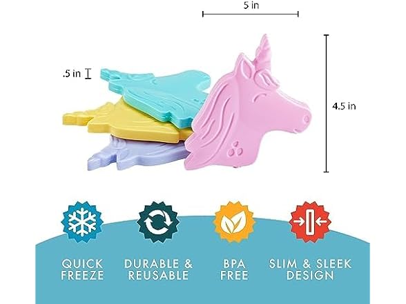 Fit & Fresh Cool Coolers Reusable Kids Lunch Box Ice Packs, 8pk