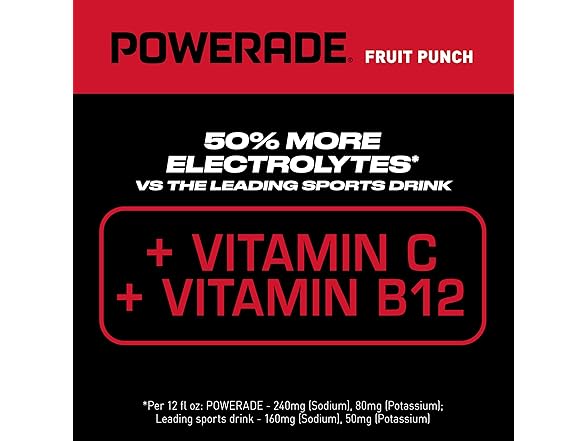 8PK Powerade Fruit Punch, Electrolyte Sports Drink