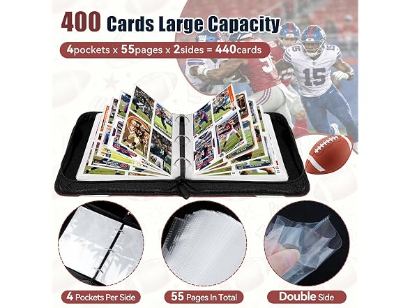 Komirom 440-Pocket Football Card Binder