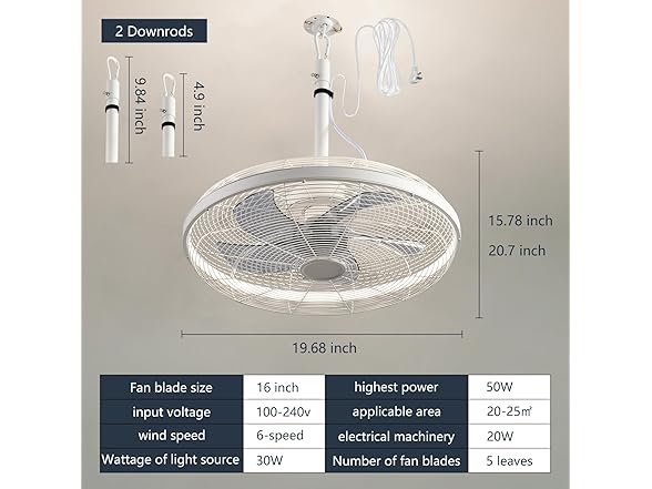 AHAWILL 20'' Gazebo Fan
