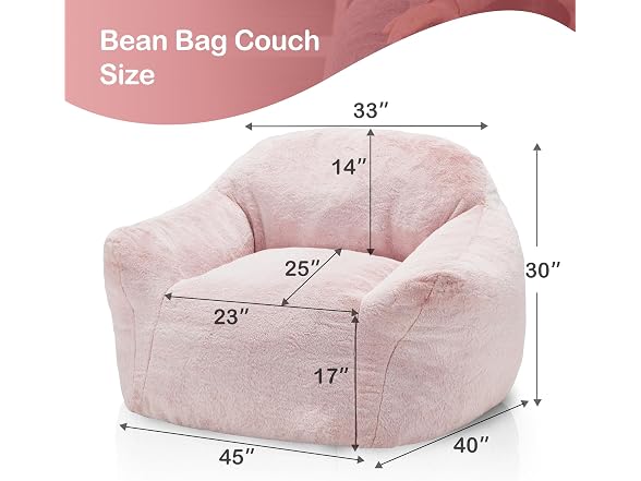 Homguava Pink Giant Bean Bag Chair