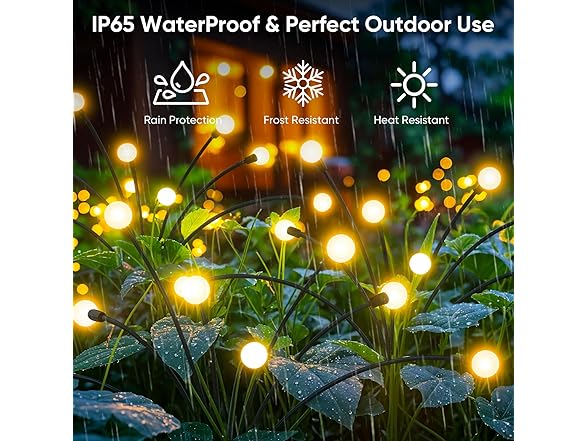 2 Pack 16 LED Solar Firefly Lights