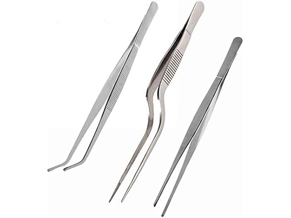 Teanfa Tongs Tweezers,5.5 inches