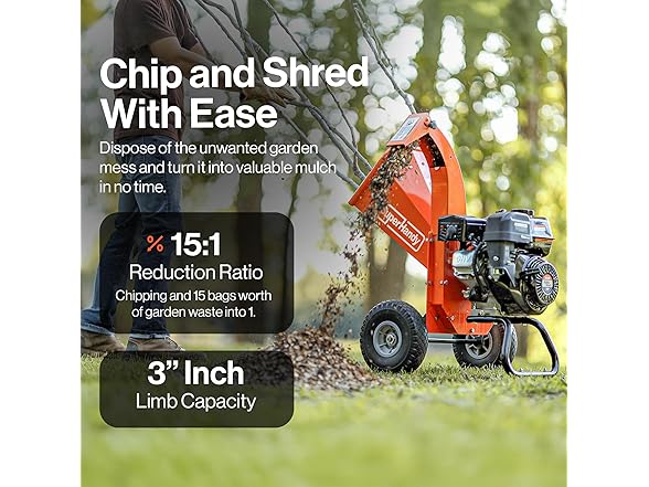 SuperHandy Mini 3in1 Wood Chipper - 7HP