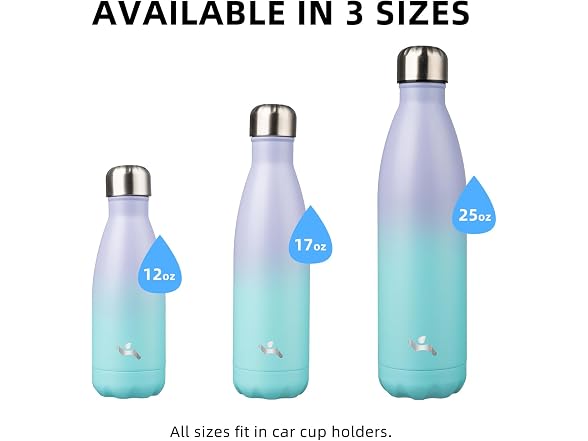 Konokyo 24 Pack 17 oz Insulated  Water Bottle Lavender