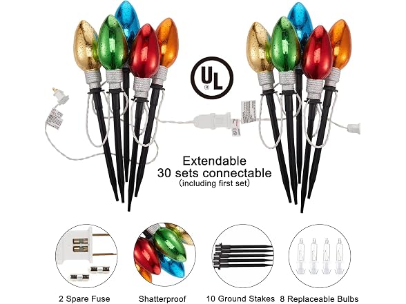 Minetom Christmas Pathway Lights 2-Pk