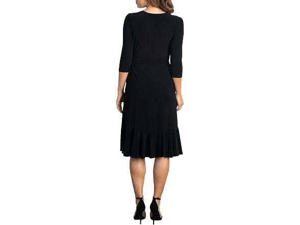 Kiyonna Women (XS) Whimsy Ruffled Midi Wrap Dress