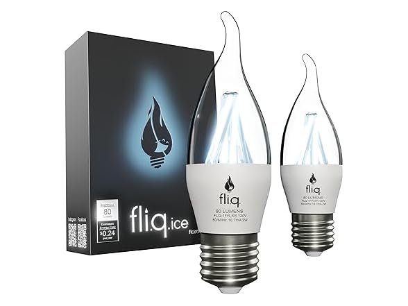 Fliq Ice | LED Flame Light Bulb | 2 Pk