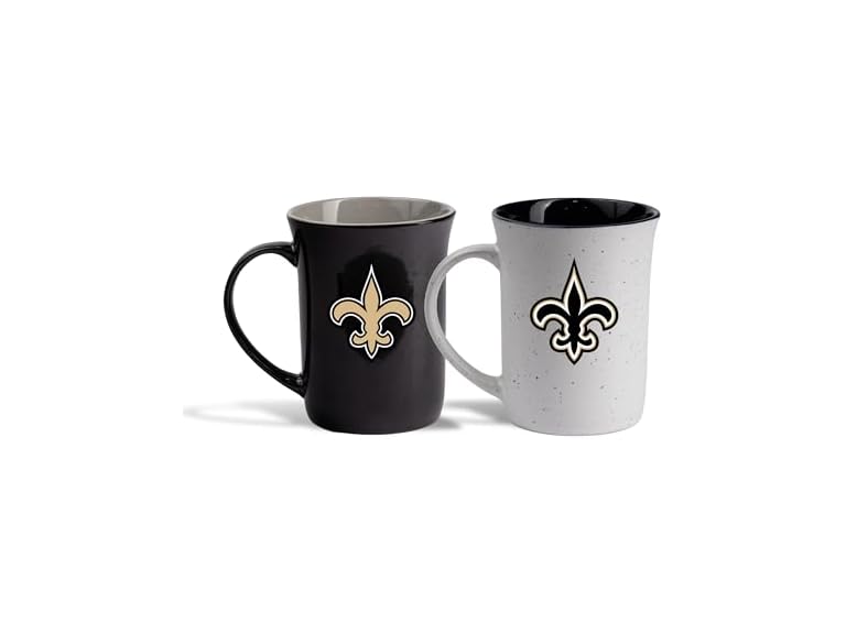 The Memory Company Officially Licensed NFL Home/Away Speckle Ceramic Coffee Mugs Set of 2-16 oz Premium Team Logo Drinkware Set