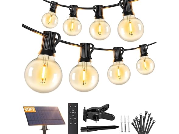 Solar String Lights Outdoor with Remote, 60FT