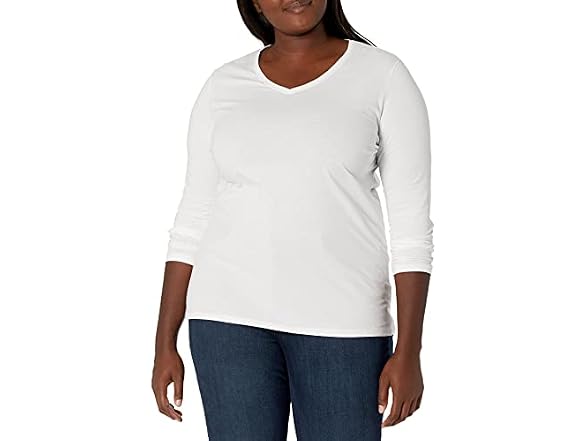 Just MY Size Women (2X) Women's Vneck Long Tee
