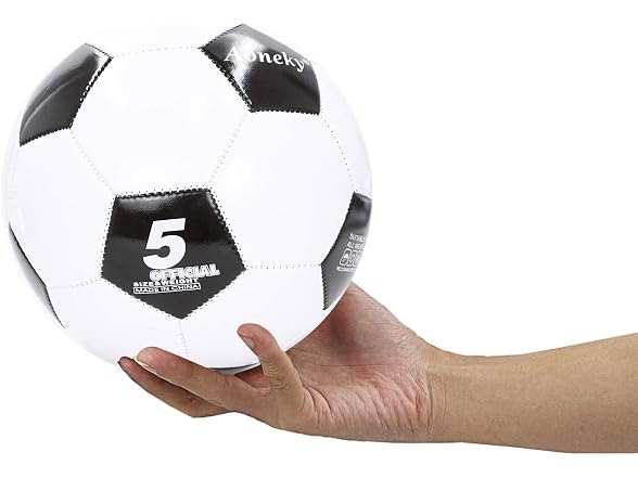 Aoneky White/Black Soccer Ball with Pump