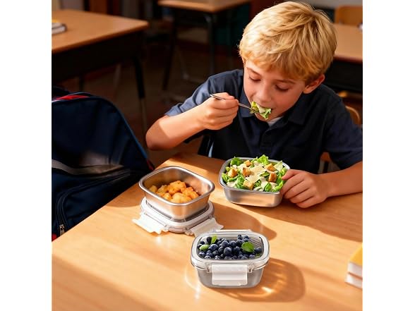 Stainless Steel Food Storage Containers with Lids - 3 Piece 8.5