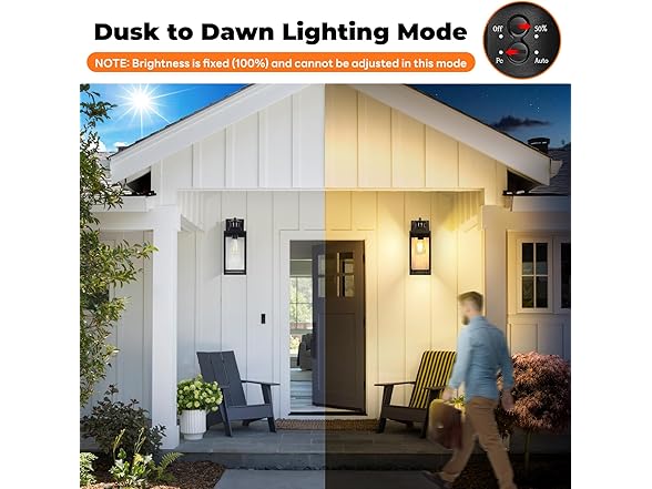Brightever Motion Sensor Outdoor Lights Fixture Dusk- Dawn