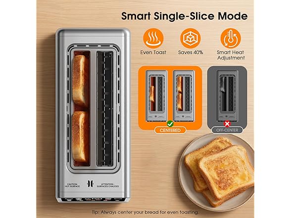 Foyoconven 4-Slice Smart Toaster