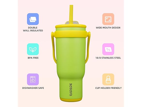 BJPKPK BJPKPK 40 OZ Insulated Travel Tumbler with Handle and