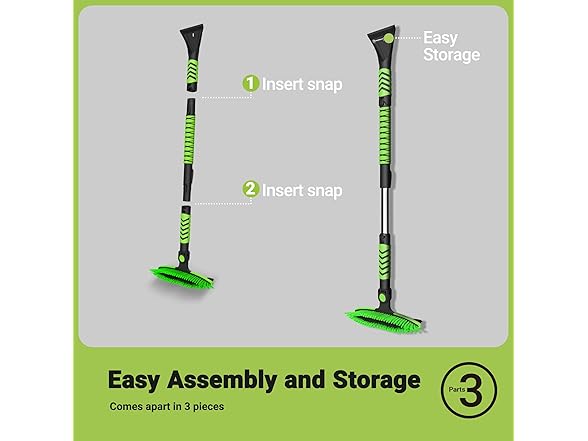 VOLTASK 41.8'' Ice Scraper and Squeegee with Snow Brush 3 in 1